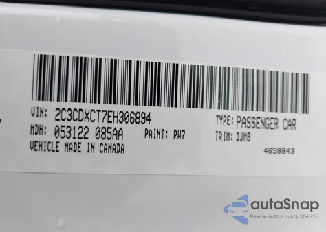 2014 Dodge Charger R/T 100Th Anniversary from USA, damaged, VIN 2C3CDXCT7EH306894